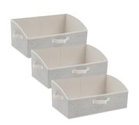 PORFOYO Panier Rangement Tissu, 3 Pieces Boite Rangement Tissu 50x28,5x20cm Cube de Rangement Pliable Ouvert avec Poignees pour Vetements Jouets Livres Armoire Panier Rangement Tissu Maison Bureau