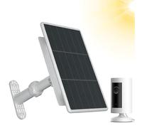 PORFOYO Panneau Solaire pour Caméra Ring, Panneau Solaire 6W Compatible avec Ring Spotlight Cam Plus/Pro et Stick Up Cam-Akku, Connecteur Baril Vers Adaptateur USB-C, Câble 3 M, IP66 Étanche