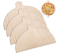 PORFOYO Pelle à Pizza Bois: 4 Pièces Planche Pizza, Planche à Tarte Flambée, Palette à Pizza en Bois pour Pizzas et Pains Faits Maison, 28 x 17 cm