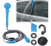 Porfoyo Portable Camping Shower 12v With Pump 7m Hose, Camping Shower Kit For Camping, Car, Garden, Dogs - Portable Shower With 5m C Multicolore