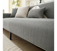 PORFOYO Protège Canapé Imperméable, Couvre Canapé Chenille é 2 Places, Anti-Rutsch, 90×160 cm, Gris, Toutes Saisons