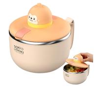 PORFOYO Ramen Bol avec Couvercle, 1200ml Bol à Nouilles Instantanées avec Minuteur, Bol Ramen en Acier Inoxydable, Bol à Pâtes pour Nouilles Instantanées, Bento, Soupe, Déjeuner (Singe)