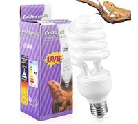PORFOYO Reptile Ampoule UVB, 26W 10.0 Reptile UVB Ampoule, UVB Reptile Lampe, Lampe Reptile UVB, 220v UVB Lampe Fluorescente Compacte, Pour Aquarium, Récipient En Verre, Nourrisseur