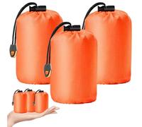 PORFOYO Sac de Couchage de Survie: 3 Pièces Sac de Survie d'urgence, Imperméable Bivy Bag, Couverture de Survie Reutilisable avec Sifflet pour Camping Randonnée, Orange