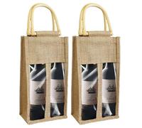 PORFOYO Sacs A Vin en Toile De Jute,2 PCS Sac de Vin en Toile De Jute,Sac A Vin en Toile De Jute,Couverture De Bouteille De Vin en Toile pour Décoration De Table,Mariage,Fête,Vin Champagne,Mariage