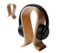 PORFOYO Support Casque Bois, Support Casque Audio U-Forme, Antidérapant, Durable pour Maison, Bureau, Étude