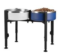 PORFOYO Support De Gamelle Réglable en Hauteur pour Chien, 4 Réglages, Surélevee pour Chien, Support Gamelle pour Grands, Moyens et Petits Chiens