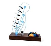 PORFOYO Support de Médiator Lumineux en Acrylique, Support Lumineux pour Médiator de Guitare avec Base en Bois, Support de Guitare Light Up pour Le Stockage et l'Affichage des Médiators