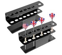 PORFOYO Support Flechette Mural, En Acrylique Noir pour 16 Fléchettes, Compatible avec Fléchettes Acier et Souples, Idéal pour Salle de Jeu, Bureau, 2 Pièces