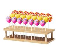 PORFOYO Support Sucette, Support Pop Cake, Presentoir Sucette en Bambou 21 Trous, Cakepop Holder, Support Gateau Bonbon, pour Mariage Fête D'anniversaire Halloween Noël Décorations de Fête