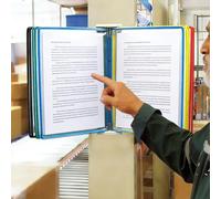 PORFOYO Système De Référence Mural: Système De Porte Document Mural, 10 Panneaux Double Face, Format Lettre A4, Support Kit Murals Document Métal Pour Publicité, Menu, Consultation, Présentation