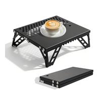 PORFOYO Table Pliante Camping, Petite Table Pliante Ultralégère en Aluminium, Table de Camping Mini pour Outdoor, Balcon, Portable 26.3×20×6.7cm