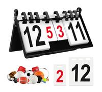PORFOYO Tableau d'affichage de compétition sportive à 4 chiffres, tableau de score numérique, 0-31, tableau de score de table portable, tableau de comptage pliable, tableau de score pour les