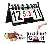 PORFOYO Tableau d'affichage de compétition sportive à 4 chiffres - Tableau de score portable pliable - Compteur de points pour football, basketball, badminton, tennis de table