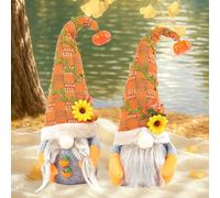 PORFOYO Thanksgiving Automne Décorations en Peluche, 2 Pièces GNOME Automne, Automne GNOME Peluche Elfe Décoration, Décoration d'automne GNOME pour Thanksgiving, Plateau de Table, Décorations de Fête