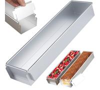 Porgeel 16.4x3.9x2.4 pouces Pan à gâteau rectangulaire Pan tiramisu avec assiette de chicane amovible