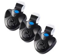 Porgeel 3Pcs Fishing Bite Alarm Electronic LED ClipOn Fishing Alarm Rotatable Accessories with Light & Sound for Enthusiasts Outdoo