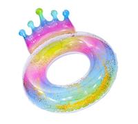 Porgeel Bouée de Natation Gonflable colorée à Paillettes Piscine Flottante avec Couronne pour Enfants et Adultes 90cm