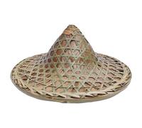 Porgeel Chapeau en bambou 14 pouces de largeur traditionnel chinois chinois rustique naturel asiatique pour agriculteur, pêcheur cosplay pour samouraï, épée, scène