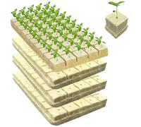 Porgeel Cubes de Laine de Roche 1 Pouce 200 pièces Cubes Plantation Laine Roche Jardin avec Trous pour la Germination hydroponique des graines et la Culture Hors Sol