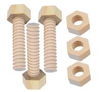 Porgeel Écrou et boulons Anti-Stress 3 pièces/Ensemble Jouets Professionnels en Bois Apprentissage éducation Jouets à vis bricol