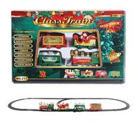 Porgeel Ensemble de Train électrique pour Enfants 11x7x1 Mini Ensemble de Train Noël simulé avec 4 Voitures et Voies Noël Classique pour garçons et Filles (sans Batterie)