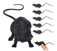 Porgeel Fake Souris 6pcs 8 Pouces Faux Rat de Souris réaliste effrayante avec Une Queue à Longue Queue en PVC en PVC Rat pour des farces, des Jouets pour Chat, décorations d'halloween