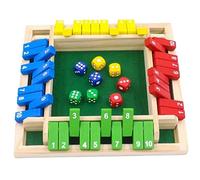 Porgeel Fermez Le Jeu de la boîte 4 Joueurs à 4 côtés Flippant Les Jeux de mathématiques avec 8 Jeux Plans en Bois à 2 Faces pour Les numéros d'apprentissage, la stratégie et la Gestion des Risques