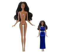 Porgeel Figurine d'action féminine Mobile Multi-articulée à l'échelle 1/6 Corps pour Exposition et Collecte de Cheveux Noirs