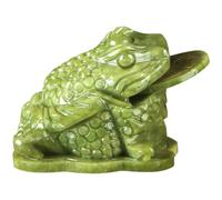 Porgeel Jade Grenouille avec pièce de Monnaie dans la Bouche 4.3 Richesse et succès symbalisé Argent Grenouille Bonne Fortune Feng Shui décor décorant décorant décor