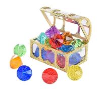 Porgeel Jouets de Piscine de Pierres PréCieuses de PlongéE BoîTe Au TréSor de Diamant de PlongéE Coulante pour Enfants en Bas âGe Jouets de PlongéE