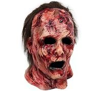 Porgeel Masque d'halloween Effrayant Sanglant et ridé avec Cheveux pour Adultes Horreur Latex Doux Respirant Zombie avec t