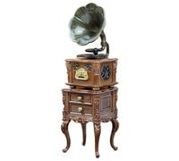 Porgeel Meubles Miniatures pour Maison de poupée Mini phonographe Vintage avec 3 chansons et Armoire Accessoires rétro Miniatures pour Maison de poupée pour décoration Bureau