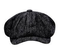 Porgeel Peaky Blinders Chapeau, Casquette Plate, Casquettes Plates Classiques en Tweed pour Hommes, Chapeaux Baker Boy à Coupe Souple pour Hommes, Casquette Plate pour, Casquettes Newsboy (Noir)