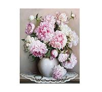 Porgeel Peinture à l'huile numérique sans Cadre Bricolage Fleurs de Pivoine peintes à la Main Images Peinture sur Toile pour salo