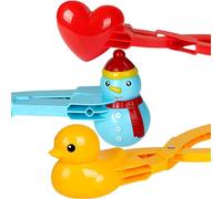 Porgeel Snowball Toys 3 pièces/Ensemble Bonhomme de Neige Coeur Canard Fabricant de Boules Neige Mignons moules à Hiver Shaper m