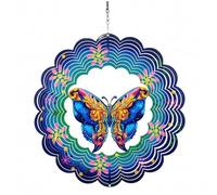 Porgeel Wind Spinner 12 carillons éoliens Papillon Suspendus en métal décorations Papillon Brillantes 3D pour extérieur Patio Cour Jardin