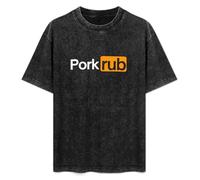Pork Rub BBQ Barbecue T-Shirt Mens Unisex Black Tees S