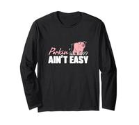 Porking Ain't Easy Funny BBQ Lovers Smoked Meat Amateurs Manche Longue