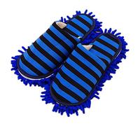Pormow - 1 paire de pantoufles de nettoyage multifonctionnelles avec semelles en microfibre , Chenille, Männlich Blauen Streifen, Taille unique
