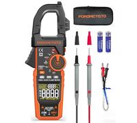 POROMETISTO Pince Ampèremétrique Numérique 6000 Comptes Multimètre Digital 1000A avec VFD en LoZ, 1000V CC/750V CA, Voltmètre Ampèremètre Professionnel CM06PRO, Mesure AC/DC, Courant d'Appel, etc