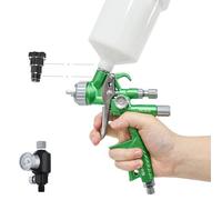 PORPHIS PC-416 HVLP Pistolet pulvérisateur à alimentation par gravité avec buse fendue de 1,3 mm - Comprend un régulateur et un filtre, un adaptateur PPS 1.0 et un kit de nettoyage