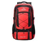 PORRASSO 75L Sac à Dos Randonnée Imperméable Sac à Dos Trekking Dackpack Hiking Backpack pour Femme Homme Camping Voyage Escalade Sport Rouge