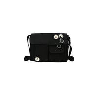 PORRASSO Casual Sac à Bandoulière Femmes Sac D'épaule en Toile Fille Sac de Messager pour Travail École Voyage Usage Quotidien Noir