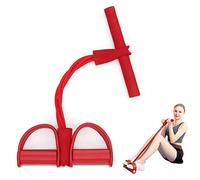 PORRASSO Corde de Tension Multifonctionnelle Sit-Up Bodybuilding Expander Bande de Résistance de Pédale Matériel D'entraînement élastique Pull Rope 4 Tubes Exerciseur Multifonction - Rouge