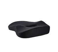 PORRASSO Coussin de Siege Coussin Chaise Coussin Coccyx en Mousse à Mémoire Coussin D'assise Ergonomique avec Housse de Coussin Amovible pour Voiture Bureau Maison Fauteuil Roulant Noir
