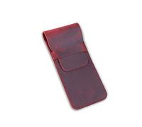 PORRASSO Cuir Stylo Titulaire Cas Doux Housse Stylo-Plume Protecteur Fait Main de L'école D'art de Papeterie Porte-Organisateur Multi Office Work Essentials for Craft Work Study Rouge