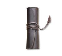 PORRASSO Cuir Trousse à Crayons Étanche Roll-up Étui à Crayons Rangement Sac Porte-crayons à Stylos Pencil Case pour Étudiants Hommes Femmes École Couleur Café