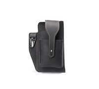 PORRASSO Étui de Ceinture Téléphone avec Porte-clés Etui de Téléphone Cuir Sac Banane pour Homme pour Les Téléphones Inférieurs à 6,3 Pouces Noir