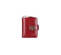 PORRASSO Femme Portefeuille Mode Porte-Monnaie avec Blocage Anti RFID Cuir Porte-Cartes Court Portefeuille Wallet avec 11 Emplacements pour Carte Rouge